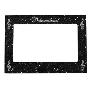 Personalized Glitzy Sparkly Diamond Music Note Magnetic Photo Frame