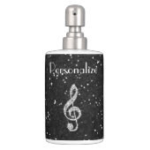 Personalized Glitzy Sparkly Diamond Music Note Soap Dispenser & Toothbrush Holder (Front)