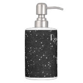 Personalized Glitzy Sparkly Diamond Music Note Soap Dispenser & Toothbrush Holder (Right)