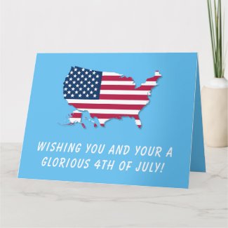 Personalized Glorious 4th of July USA Map Flag