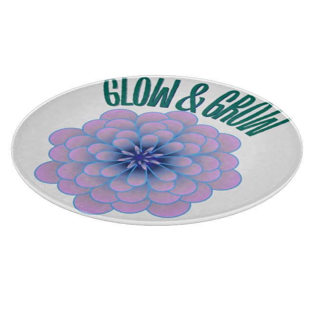 Personalized Glow & Grow Aesthetic Floral Quote Cutting Board (Corner)