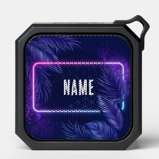 Personalized Glowing Tropical Leaves Party Neon  Bluetooth Speaker