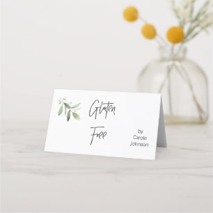 Personalized Gluten Free Label Tent Fold Signs Place Card