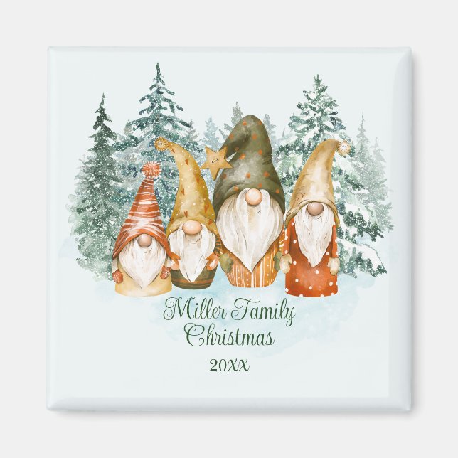 Personalized Gnome Christmas Magnet (Front)