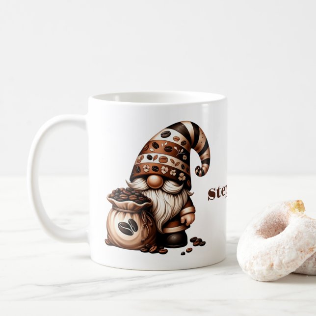 Personalized Gnome Coffee Mug (With Donut)