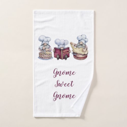 Personalized Gnome Sweet Gnome Baking Gnomes  Hand Towel