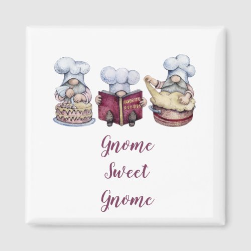 Personalized Gnome Sweet Gnome Baking Gnomes Magnet