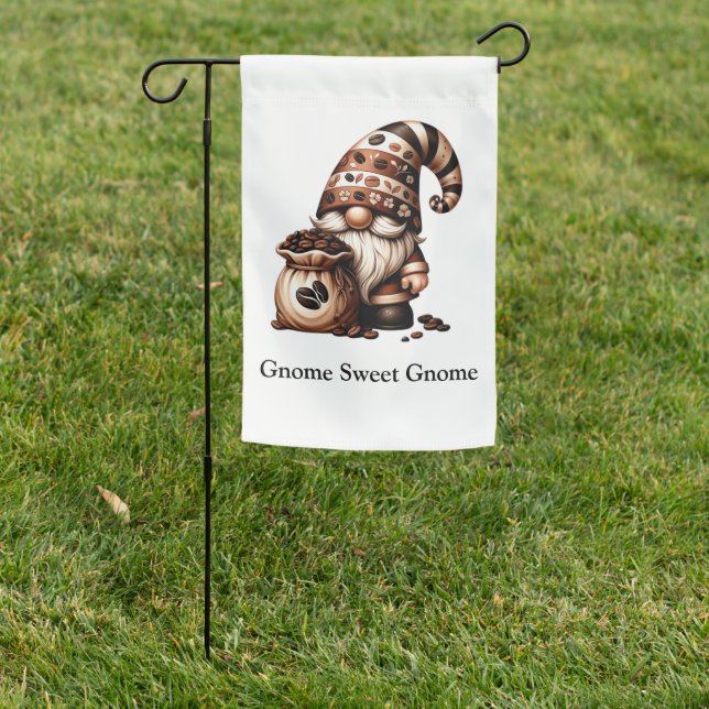 Personalized Gnome Sweet Gnome Coffee Gnome  Garden Flag (In SItu)