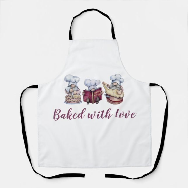 Personalized Gnomes Baking Cooking Cute Funny Apron (Front)