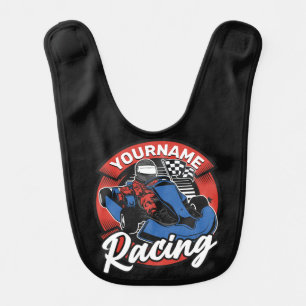 Personalized Go Kart Extreme Racing Karting Race Baby Bib