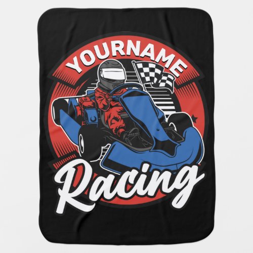 Personalized Go Kart Extreme Racing Karting Race  Baby Blanket
