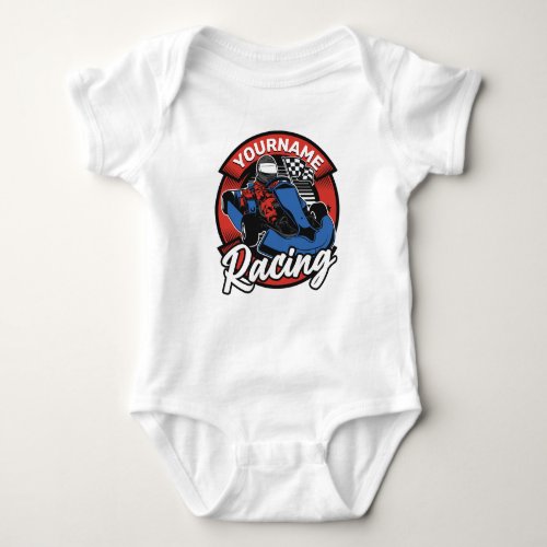 Personalized Go Kart Extreme Racing Karting Race  Baby Bodysuit