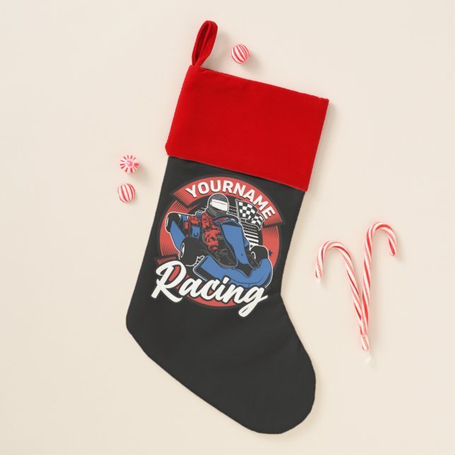 Personalized Go Kart Extreme Racing Karting Race  Christmas Stocking (Front)