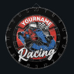 Personalized Go Kart Extreme Racing Karting Race Dart Board<br><div class="desc">Personalized Go Kart Racing Motorsport Racer Design - Customize with your Name and Custom Text!</div>