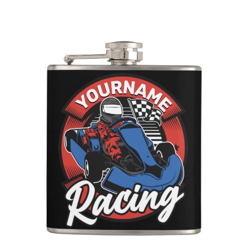 Personalized Go Kart Extreme Racing Karting Race  Flask