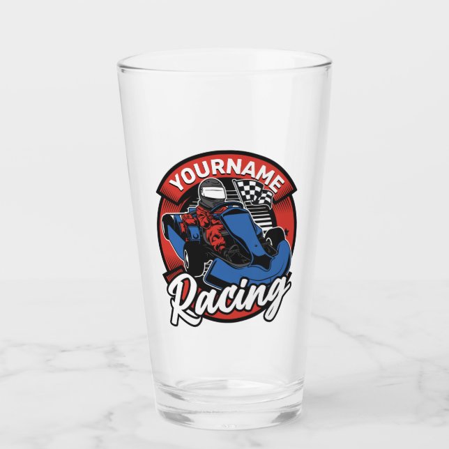 Personalized Go Kart Extreme Racing Karting Race  Glass (Front)