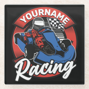 Personalized Go Kart Extreme Racing Karting Race Glass Coaster