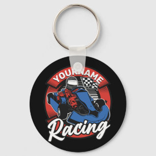 Personalized Go Kart Extreme Racing Karting Race Keychain
