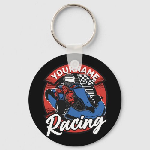 Personalized Go Kart Extreme Racing Karting Race Keychain