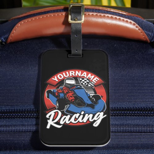 Personalized Go Kart Extreme Racing Karting Race  Luggage Tag