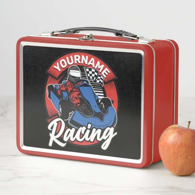Personalized Go Kart Extreme Racing Karting Race  Metal Lunch Box (In Situ)