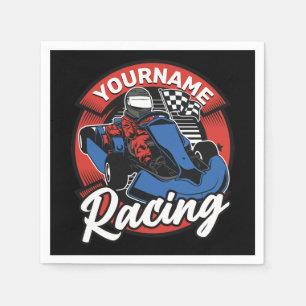 Personalized Go Kart Extreme Racing Karting Race Napkins