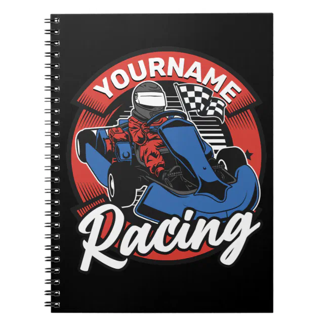 Small Racing Notebook Personalized Go Kart Extreme Racing Karting Race Notebook | Zazzle