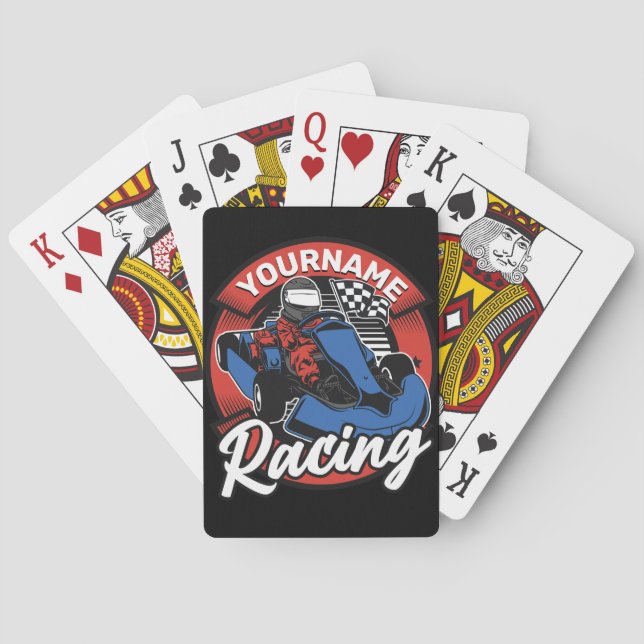Personalized Go Kart Extreme Racing Karting Race Poker Cards (Back)