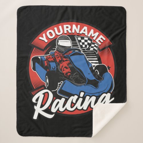 Personalized Go Kart Extreme Racing Karting Race  Sherpa Blanket