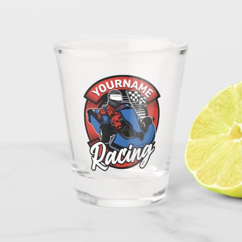 Personalized Go Kart Extreme Racing Karting Race Shot Glass