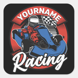 Personalized Go Kart Extreme Racing Karting Race  Square Sticker
