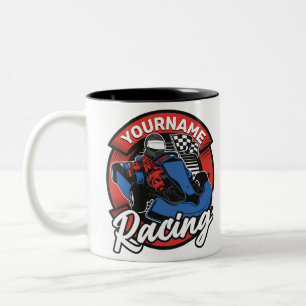 Personalized Go Kart Extreme Racing Karting Race Two-Tone Coffee Mug