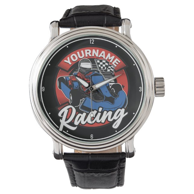 Personalized Go Kart Extreme Racing Karting Race Watch (Front)