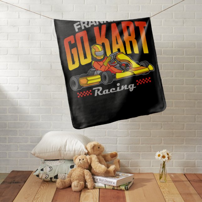 Personalized Go Kart Racing Motorsport Karting Baby Blanket (In Situ)
