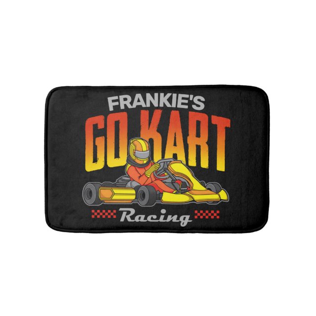 Personalized Go Kart Racing Motorsport Karting Bath Mat (Front)
