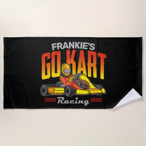Personalized Go Kart Racing Motorsport Karting Beach Towel