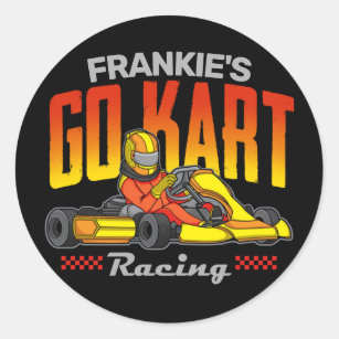Personalized Go Kart Racing Motorsport Karting Classic Round Sticker