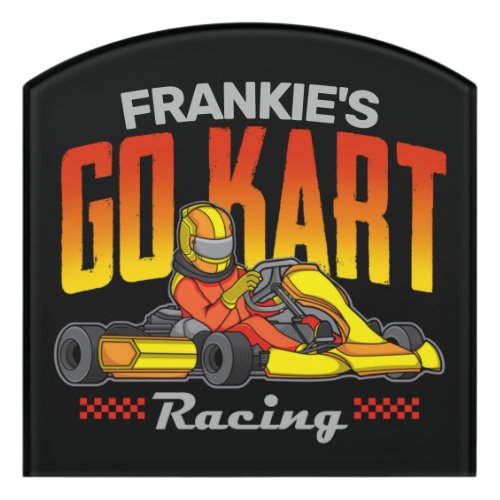 Personalized Go Kart Racing Motorsport Karting  Door Sign