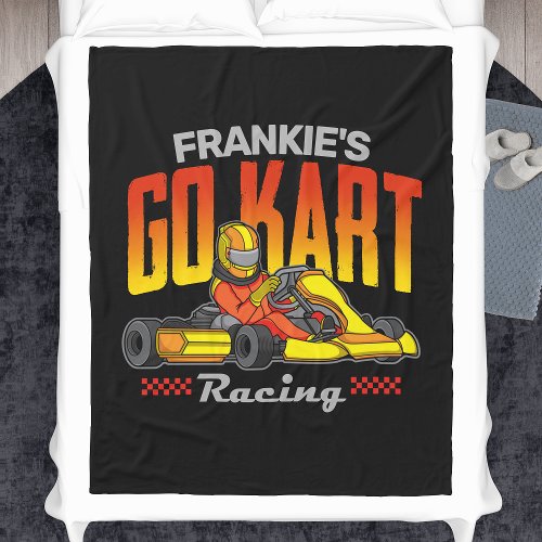 Personalized Go Kart Racing Motorsport Karting  Fleece Blanket