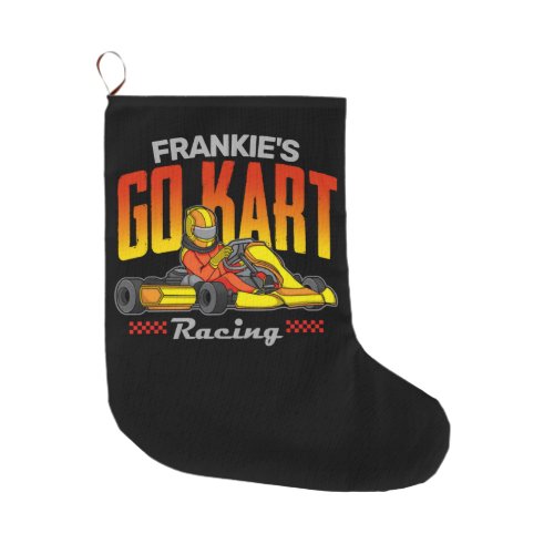 Personalized Go Kart Racing Motorsport Karting  Large Christmas Stocking