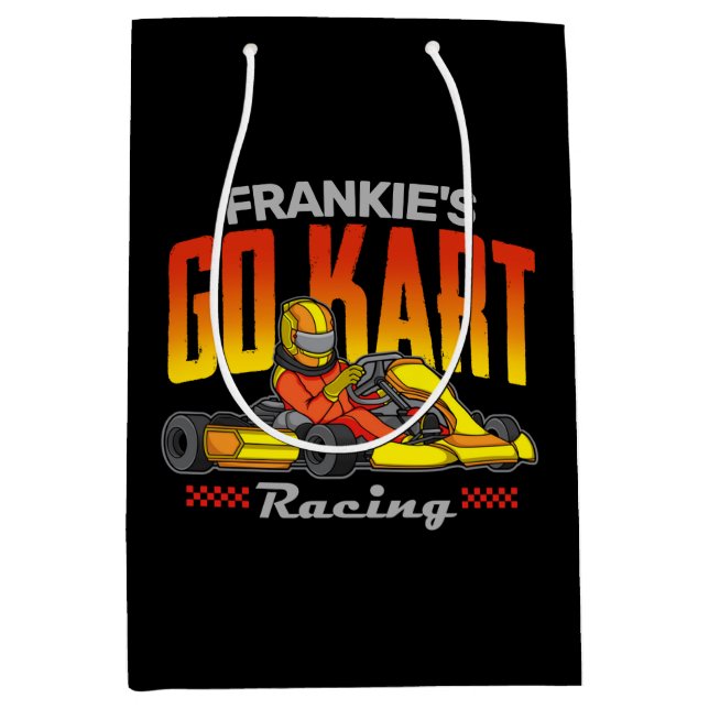 Personalized Go Kart Racing Motorsport Karting Medium Gift Bag (Front)