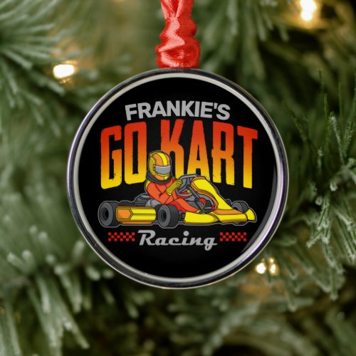 Personalized Go Kart Racing Motorsport Karting Metal Ornament
