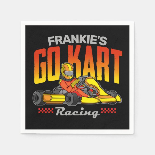 Personalized Go Kart Racing Motorsport Karting Napkins (Front)