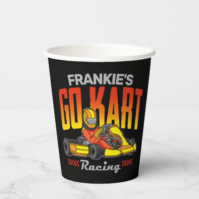 Personalized Go Kart Racing Motorsport Karting  Paper Cups (Back)