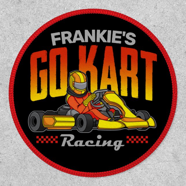 Personalized Go Kart Racing Motorsport Karting  Patch (Front)
