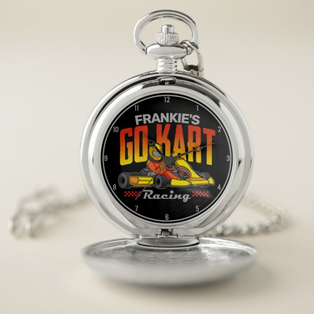 Personalized Go Kart Racing Motorsport Karting Pocket Watch (Inside)