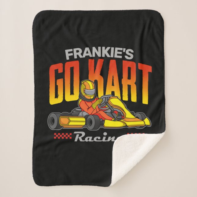 Personalized Go Kart Racing Motorsport Karting  Sherpa Blanket (Front)