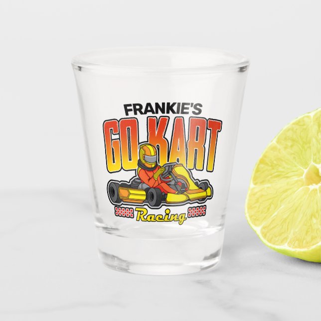 Personalized Go Kart Racing Motorsport Karting Shot Glass (Front)