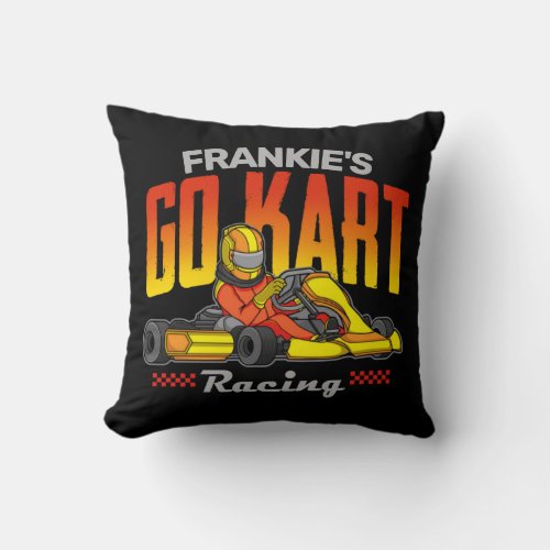 Personalized Go Kart Racing Motorsport Karting Throw Pillow