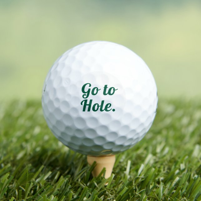 Personalized Go To Hole Funny Text Green Golf Balls (Insitu Tee)